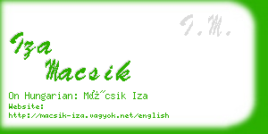 iza macsik business card